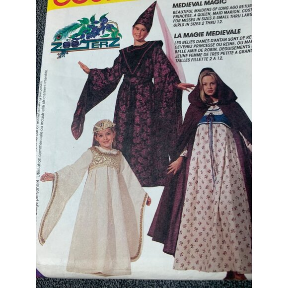 McCall's Medieval Costumes Girls Sewing Pattern sz xsmall 6775 - uncut - Picture 9 of 11